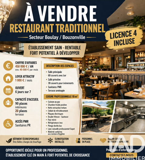 Vente Restaurant 250 m&sup2; 151200 57220 Boulay-moselle