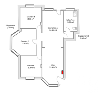  Appartement à vendre 4 pièces 70 m²