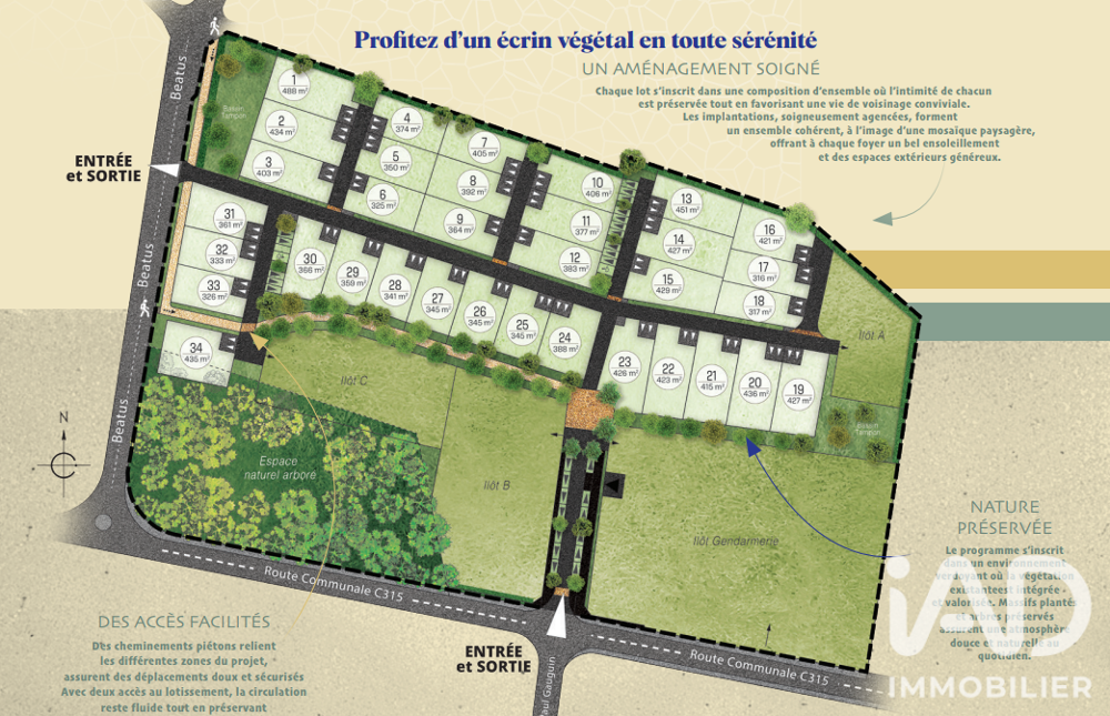 Vente Terrain Vente Terrain à bâtir 392 m&sup2; Guidel