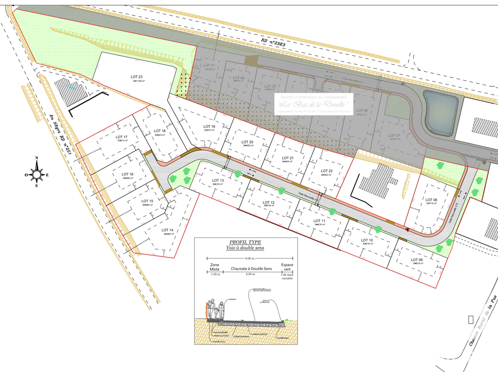 Vente Terrain Vente Terrain à bâtir 715 m&sup2; Bourg