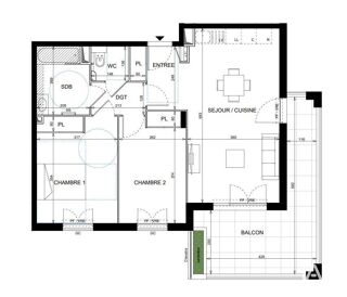  Appartement à vendre 3 pièces 64 m²