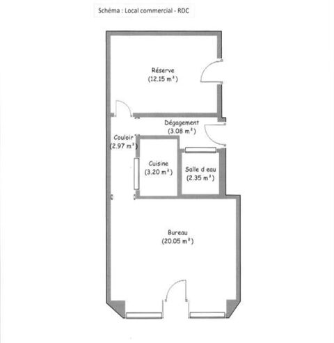   Vente Boutique/Local commercial 48 m&sup2; 