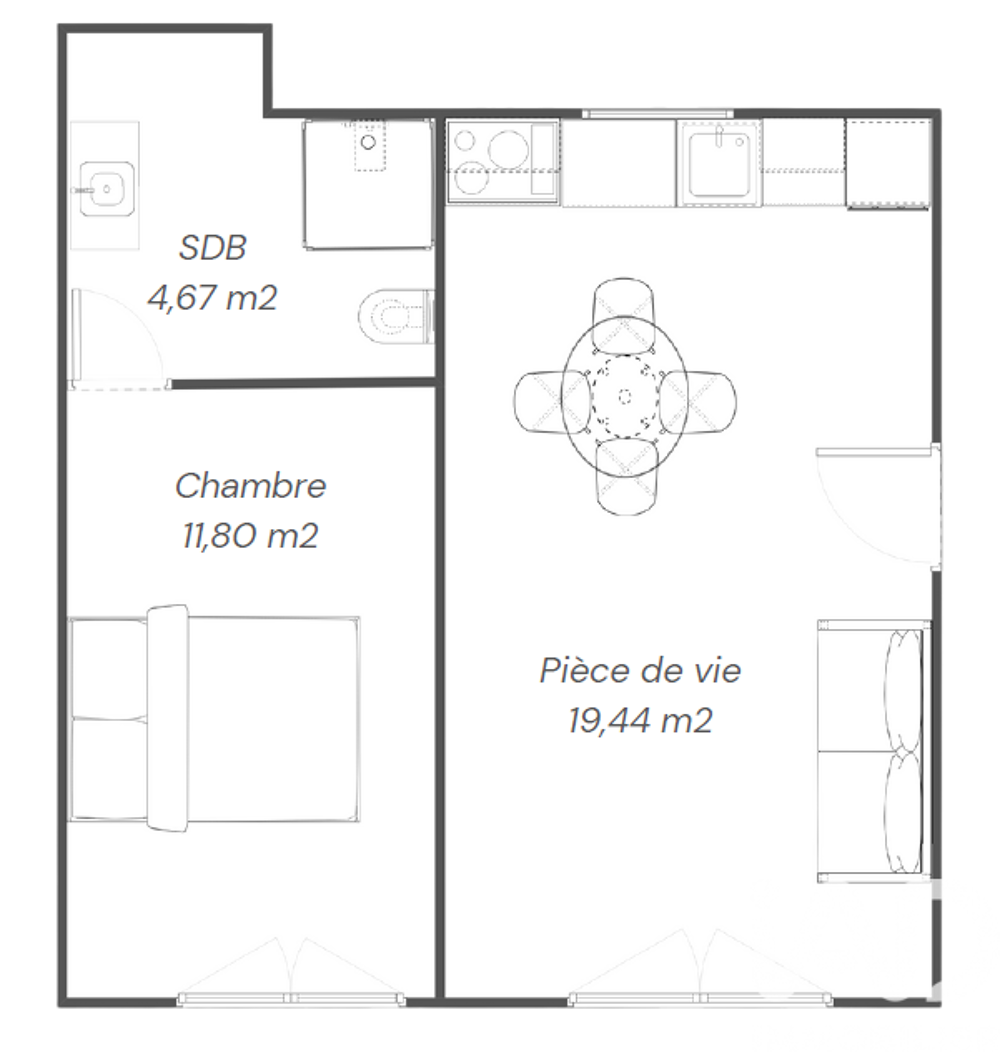 Vente Appartement 2 pièces