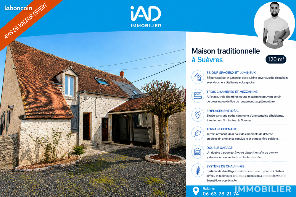 Maison 5 pièces 120 m² · à Suèvres · 120 m² · 240 000 €