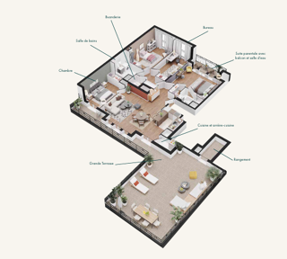  Appartement � vendre 2 pi�ces 45 m�