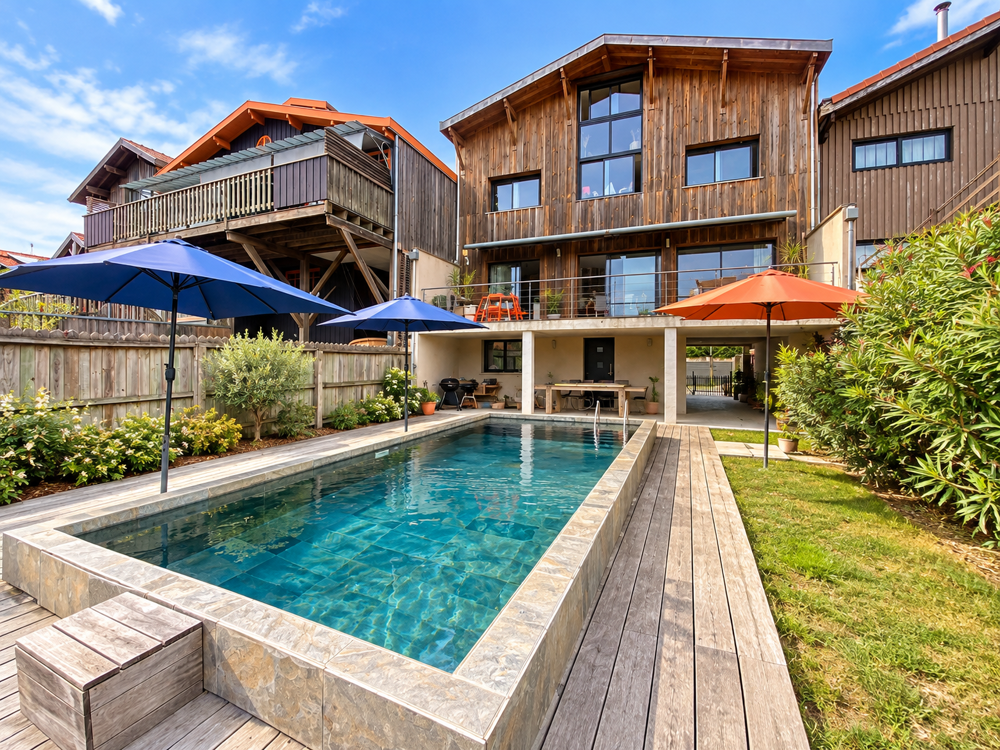 Vente Maison LA TESTE-DE-BUCH   Maison esprit Bassin avec piscine et accès privé au canelot La teste de buch