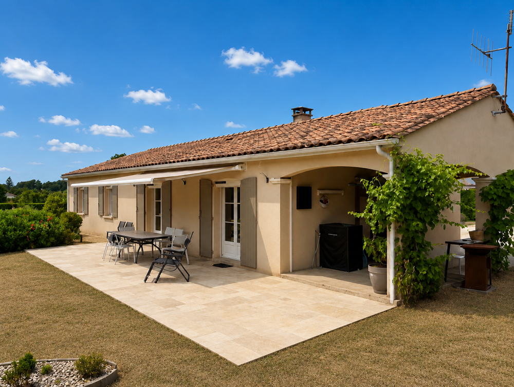 MAISON DES ANNEES 2000 RENOVE AVEC BEL EXTERIEUR, PISCINE ET POOLHOUSE.