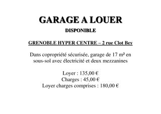  Parking / Garage  louer 17 m