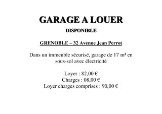  Parking / Garage  louer 17 m