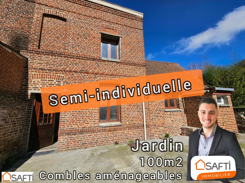 Vente Maison Maison semi-individuelle de 100 m, 5p,2ch possibilit 3, combles, JARDIN. Trith-saint-leger