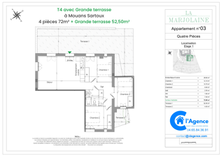  Appartement � vendre 4 pi�ces 72 m�