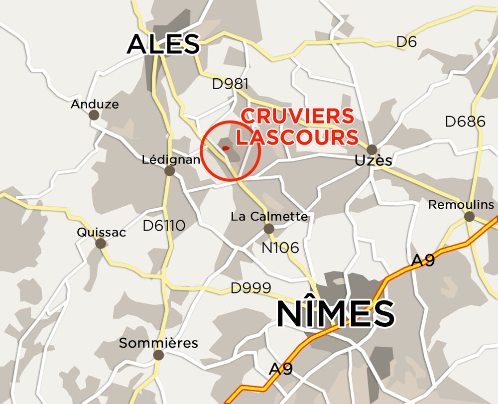 Vente Terrain Belle Parcelle de 320 m2 proche de Nîmes Cruviers lascours