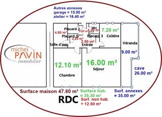  Maison à vendre 3 pièces 35 m²