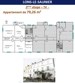 Vente Appartement vente appartement - 4 pièce(s) Lons le saunier