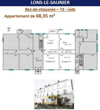 Vente Appartement vente appartement - 3 pièce(s) Lons le saunier