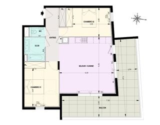  Appartement � vendre 3 pi�ces 69 m�