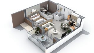  Appartement � vendre 2 pi�ces 45 m�