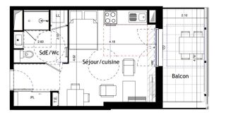  Appartement  vendre 1 pice 30 m