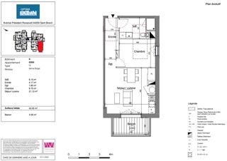  Appartement � vendre 2 pi�ces 43 m�