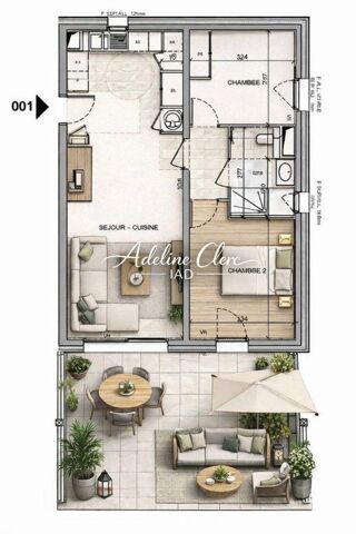  Appartement � vendre 3 pi�ces 61 m�