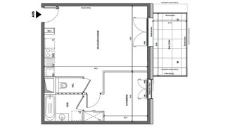  Appartement  vendre 2 pices 45 m