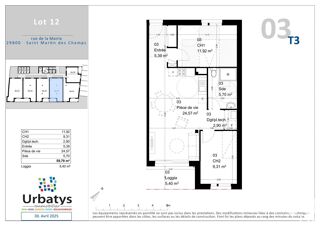 Appartement � vendre 3 pi�ces 59 m�