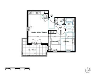  Appartement � vendre 3 pi�ces 64 m�