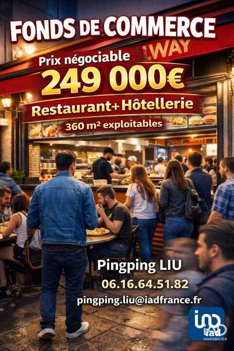 Vente Restaurant 360 m&sup2; 249000 77210 Avon