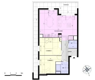  Appartement � vendre 3 pi�ces 64 m�