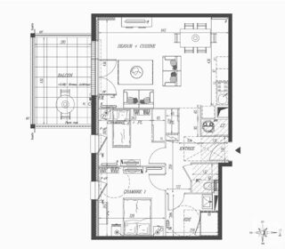  Appartement � vendre 3 pi�ces 65 m�