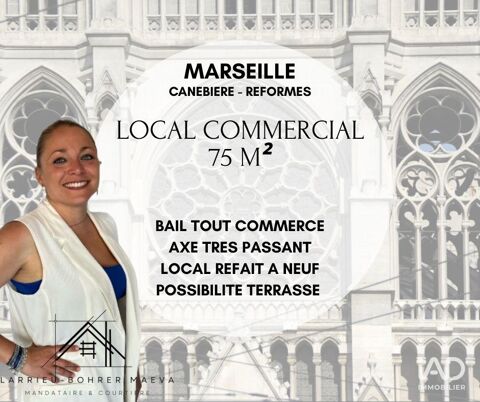 Vente Boutique/Local commercial 75 m&sup2; 70000 13001 Marseille