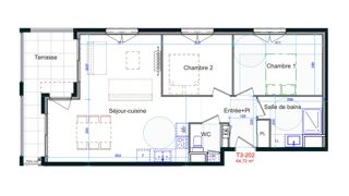  Appartement � vendre 3 pi�ces 65 m�