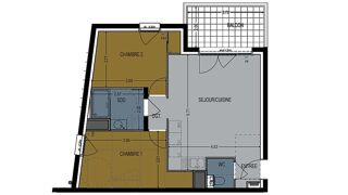  Appartement  vendre 3 pices 57 m