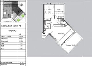  Appartement � vendre 3 pi�ces 75 m�