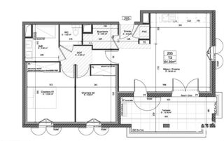  Appartement � vendre 3 pi�ces 64 m�