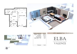  Appartement  vendre 2 pices 43 m