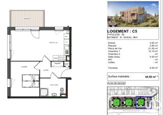  Appartement � vendre 2 pi�ces 44 m�