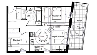  Appartement � vendre 3 pi�ces 60 m�