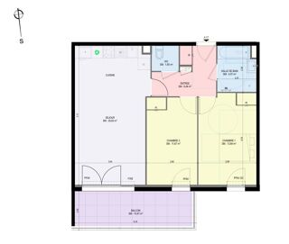  Appartement  vendre 3 pices 65 m