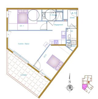  Appartement � vendre 3 pi�ces 64 m�