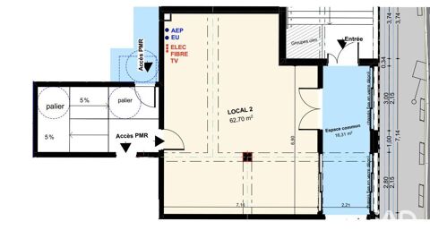 Vente Murs commerciaux 62 m&sup2; 183000 34400 Lunel
