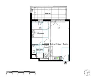  Appartement � vendre 2 pi�ces 42 m�