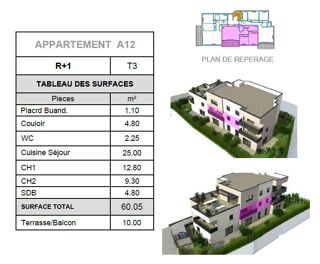  Appartement � vendre 2 pi�ces 60 m�