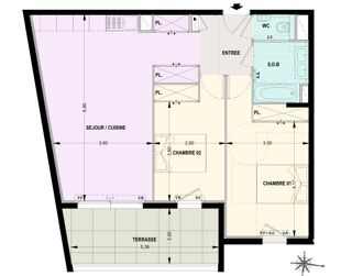  Appartement � vendre 3 pi�ces 66 m�