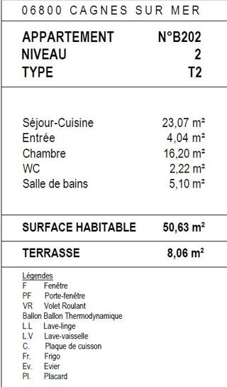  Appartement � vendre 2 pi�ces 51 m�