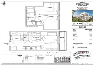  Appartement � vendre 3 pi�ces 61 m�