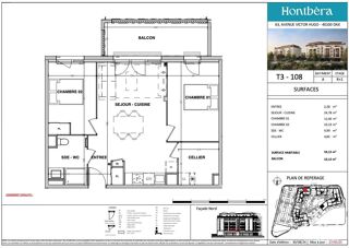  Appartement � vendre 3 pi�ces 59 m�