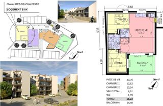  Appartement � vendre 3 pi�ces 58 m�