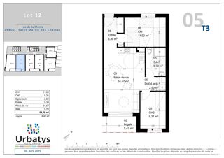  Appartement � vendre 3 pi�ces 59 m�