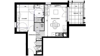  Appartement  vendre 2 pices 46 m